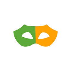 Super hero mask for face character in flat style