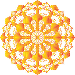  Circular flower mandala pattern for Henna, Mehndi, and Decoration. Decorative ornament in ethnic oriental style. Outline doodle hand draw vector illustration