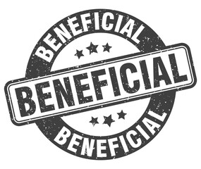 beneficial stamp. beneficial label. round grunge sign