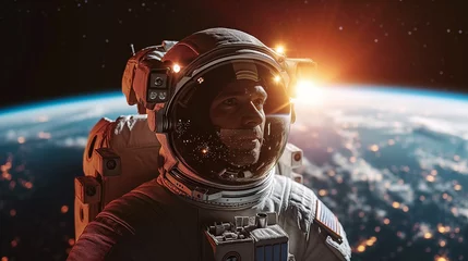 Fototapete Universum Closeup portrait of an astronaut.