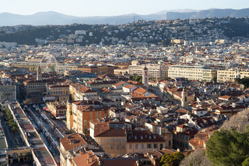 Vue sur la ville de Nice depuis la colline du Château