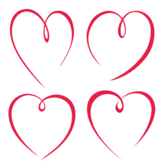 Fotobehang Hand-drawn vector heart shapes. © creativepath