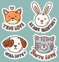 cute bright set with animals