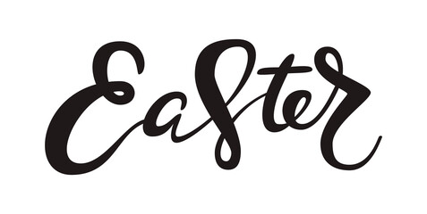 Cute Easter lettering quote decoration, hand written with ink brush. Png clipart isolated on transparent background