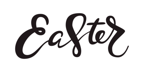Cute Easter lettering quote decoration, hand written with ink brush. Png clipart isolated on transparent background