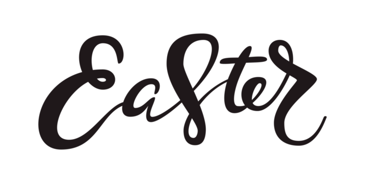 Cute Easter lettering quote decoration, hand written with ink brush. Png clipart isolated on transparent background