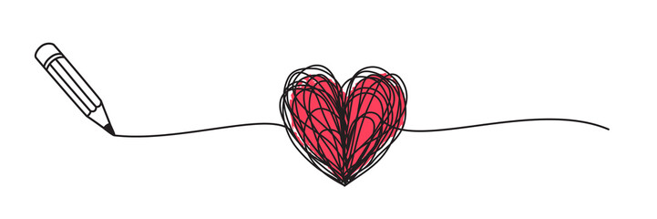 Heart hand drawn tangled grungy scribble png