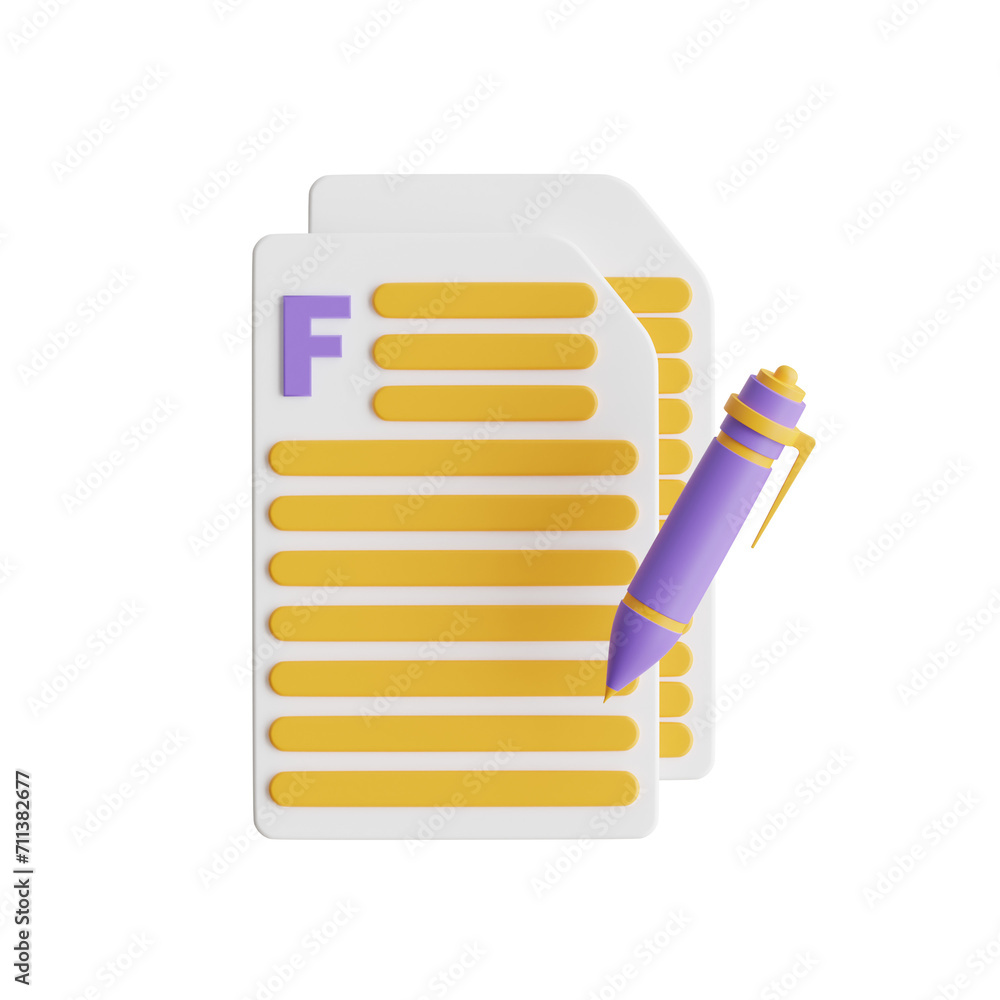 Poster 3d copywriting model transforming ideas into irresistible copy. 3d illustration, 3d element, 3d rend
