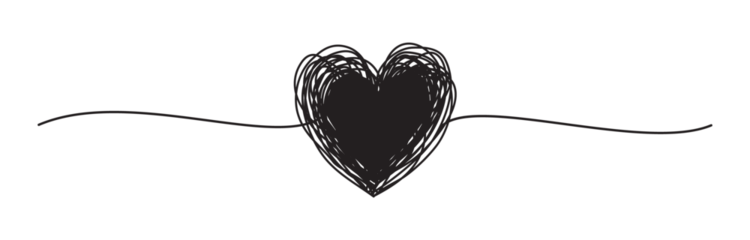Heart shaped tangled grungy scribble png clipart