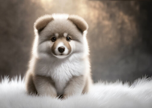Portrait of a wonderfully cute fluffy puppy dog
