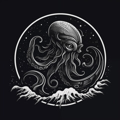 Ocean Oracle: Enchanting Octopus Logo for Logos