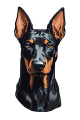 Doberman pinscher dog, portrait of cute purebred doberman pinscher dog, Generative AI