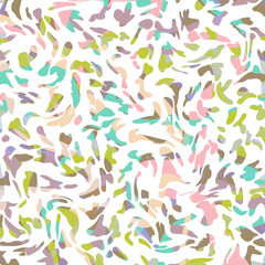 Multicolor oval mosaic shapes on a white background Abstract geometric layered pattern