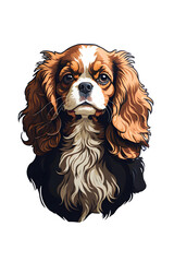 Cavalier King Charles spaniel dog, portrait of cute purebred Cavalier King Charles spaniel dog, Generative AI