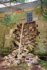 Destroyed Building Wall at Allegheny National Forest