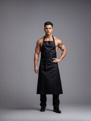 Obraz premium Man in Apron Poses for Picture in Simple, Professional Attire. Generative AI.