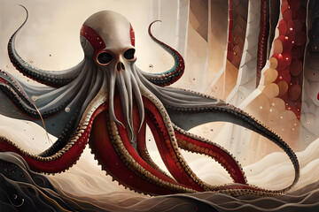 Cthulhu lookalike tentacled creature cosmic horror