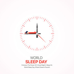 World sleep day. sleep day creative ads design March 15. social media poster, vector, 3D illustration.