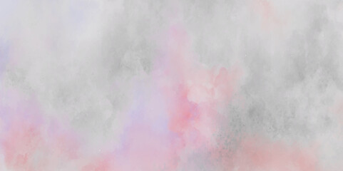 Abstract background with white clouds in the sky and soft and pastel watercolor paper texture with smoke and splashes. Used for wallpaper, banner, design,painting,arts,printing and decoration.