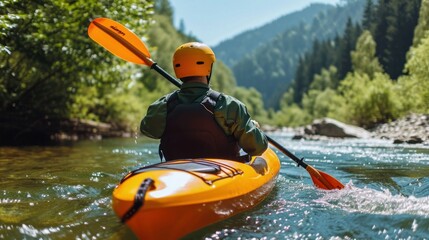 Whitewater Kayaking Action