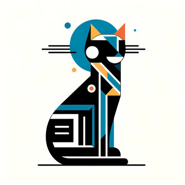 Low polygon geometric pattern cat on isolated background, origami. Cat illustration perfect for t shirt, wallpaper, wall decoration, cover, social media.
