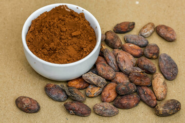 Cocoa beans and cocoa powder