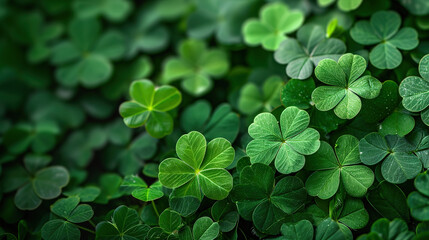 Fototapeta na wymiar Happy St.Patriks day. Composition with clover leaves 