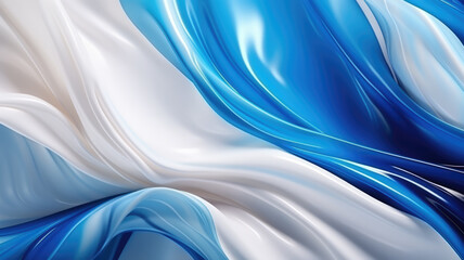 Luxury abstract dynamic smooth waves in shades of blue. Trendy blue and white abstract background and wallpaper. Can be used for many themes. Movement composition for yours design, header, cover.