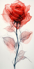 Zeichnung einer roten Rose