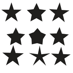 Star vector icons. Set of star symbols isolated
