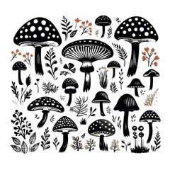 mushroom svg, mushroom png, mushroom illustration, mushroom vector, mushroom, mushroom clipart, jungle svg, forest, t shirt ,mushroom, fungus, nature, vector, food, illustration, autumn, isolated, for