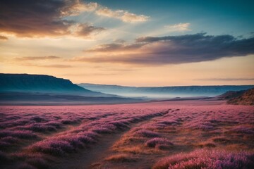 sunset over the river
