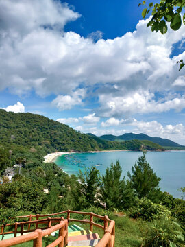 The view Papuma beach and sea from the hill 