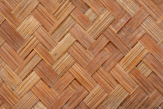 close-up of woven bamboo texture background