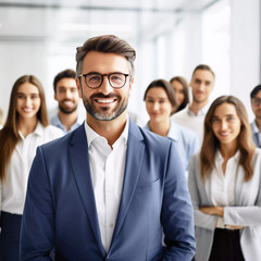 Fototapeta premium Business people team group portrait. Generative ai.
