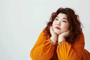 太っている日本人女性のポートレート（デブ・肥満・減量・オーバーサイズ・ダイエット） 