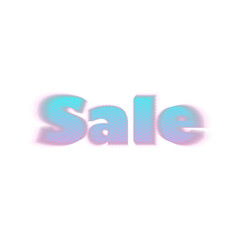 An abstract transparent text graphic word sale marketing design element.