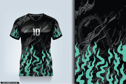 Sports jersey and t-shirt template sports jersey design vector. Sports design for football, racing, gaming jersey. Vector.