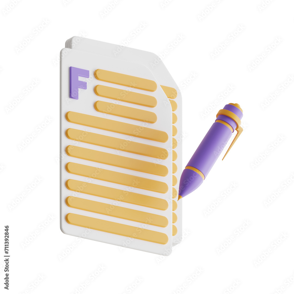 Poster 3d copywriting model transforming ideas into irresistible copy. 3d illustration, 3d element, 3d rend