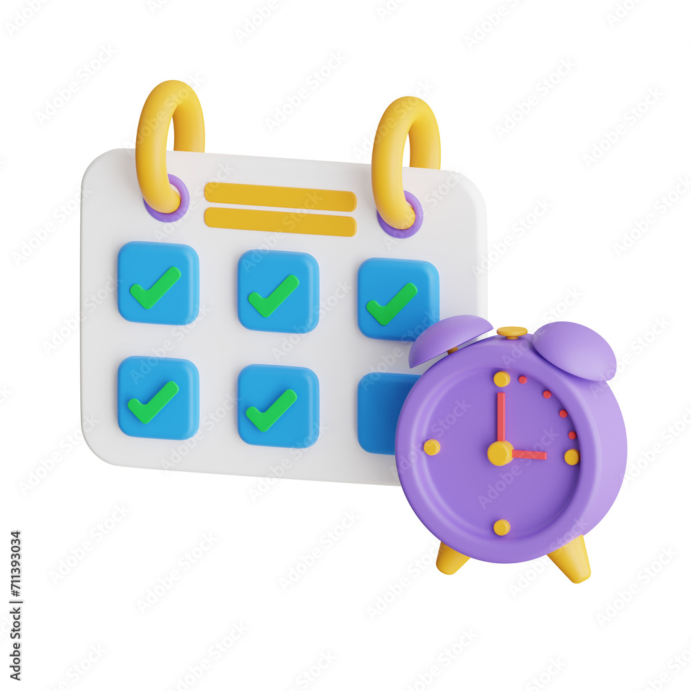 Poster 3d deadline model efficiency to beat the clock. 3d illustration, 3d element, 3d rendering. 3d visual