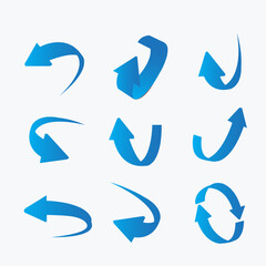 set of blue arrows design.web tools