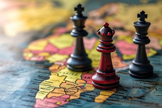 China's global trade strategy, displayed with chess piece - Powered by Adobe