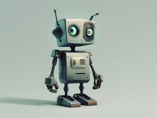 Retro Futuristic Robot Character