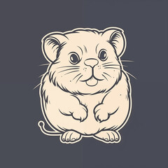 Minimalist Hamster Emblem: Simple and Stylish Logo Illustration
