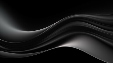 Obraz premium Néon effet flou, vague en mouvement, noir et gris sur fond noir. Pour conception et création graphique, bannière.