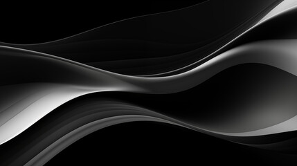 N&eacute;on effet flou, vague en mouvement, noir et gris sur fond noir. Pour conception et cr&eacute;ation graphique, banni&egrave;re.