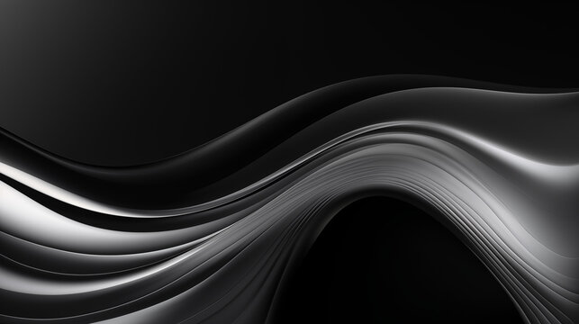 N&eacute;on effet flou, vague en mouvement, noir et gris sur fond noir. Pour conception et cr&eacute;ation graphique, banni&egrave;re.