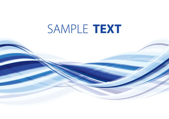 Naklejka premium Blue wave on white abstract background. Vector