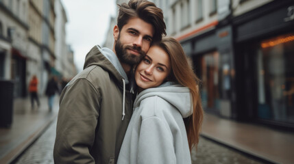 Portrait of couple in the city