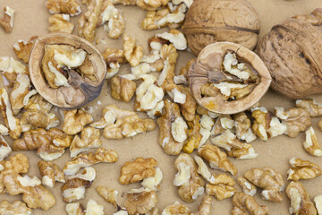 Walnuts on a natural background